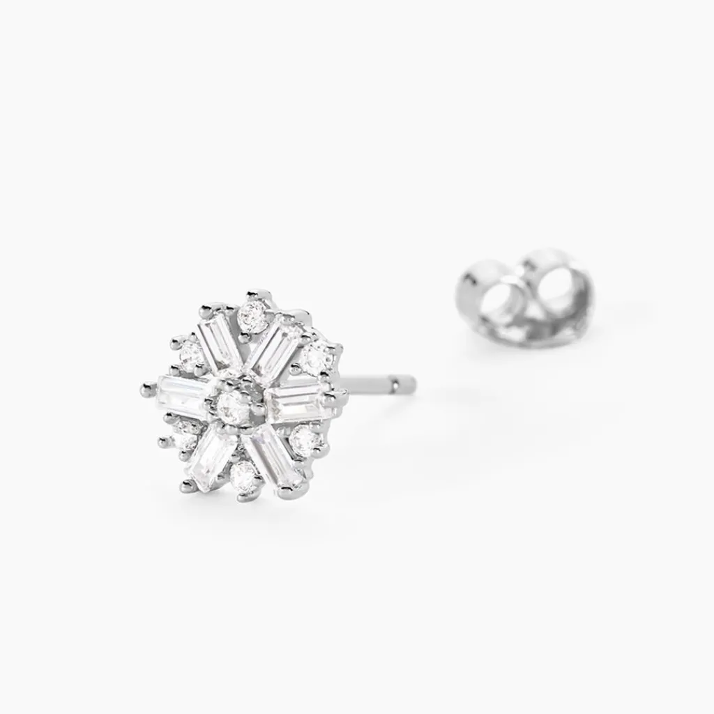 Histoire d'Or Boucles D'oreilles Puces Ysatis Argent Blanc Oxyde De Zirconium Online