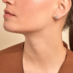 Histoire d'Or Boucles D'oreilles Puces Ysatis Argent Blanc Oxyde De Zirconium Online