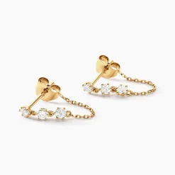 Histoire d'Or Boucles D'oreilles Puces Yale Or Jaune Diamant Synthétique Outlet