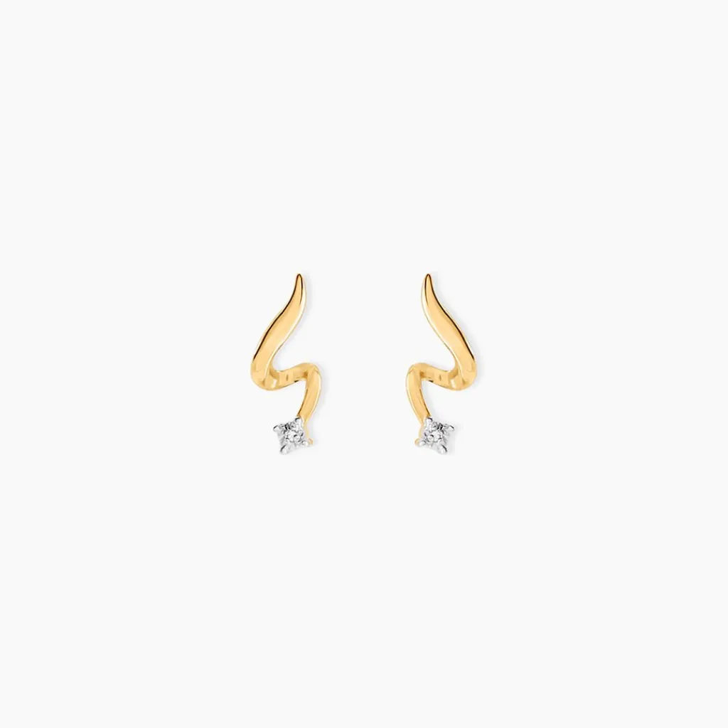 Histoire d'Or Boucles D'Oreilles Puces Zsofia Or Jaune Diamant Discount