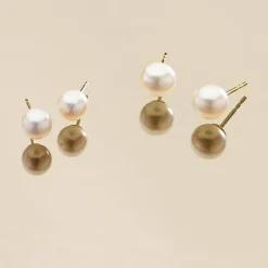 Histoire d'Or Boucles D'oreilles Suki Or Jaune Perle De Culture