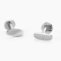 JOURDAN Boutons De Manchettes Athos Acier Argenté Onyx Discount