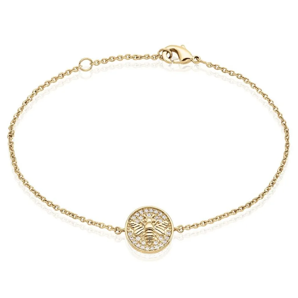 Histoire d'Or Bracelet Abelha Plaqué Or Jaune Oxyde De Zirconium Discount