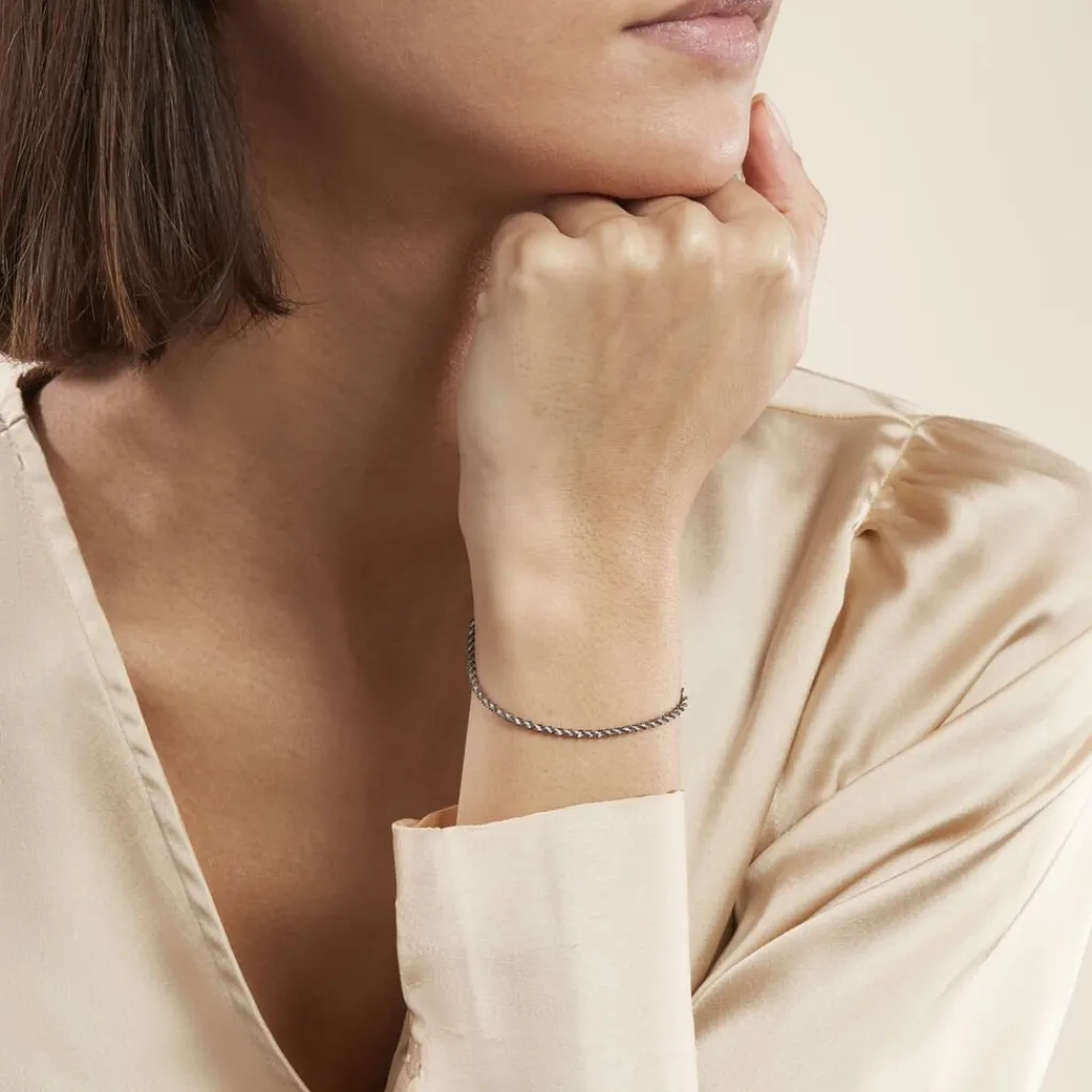 Histoire d'Or Bracelet Abie Torsade argent bicolore New