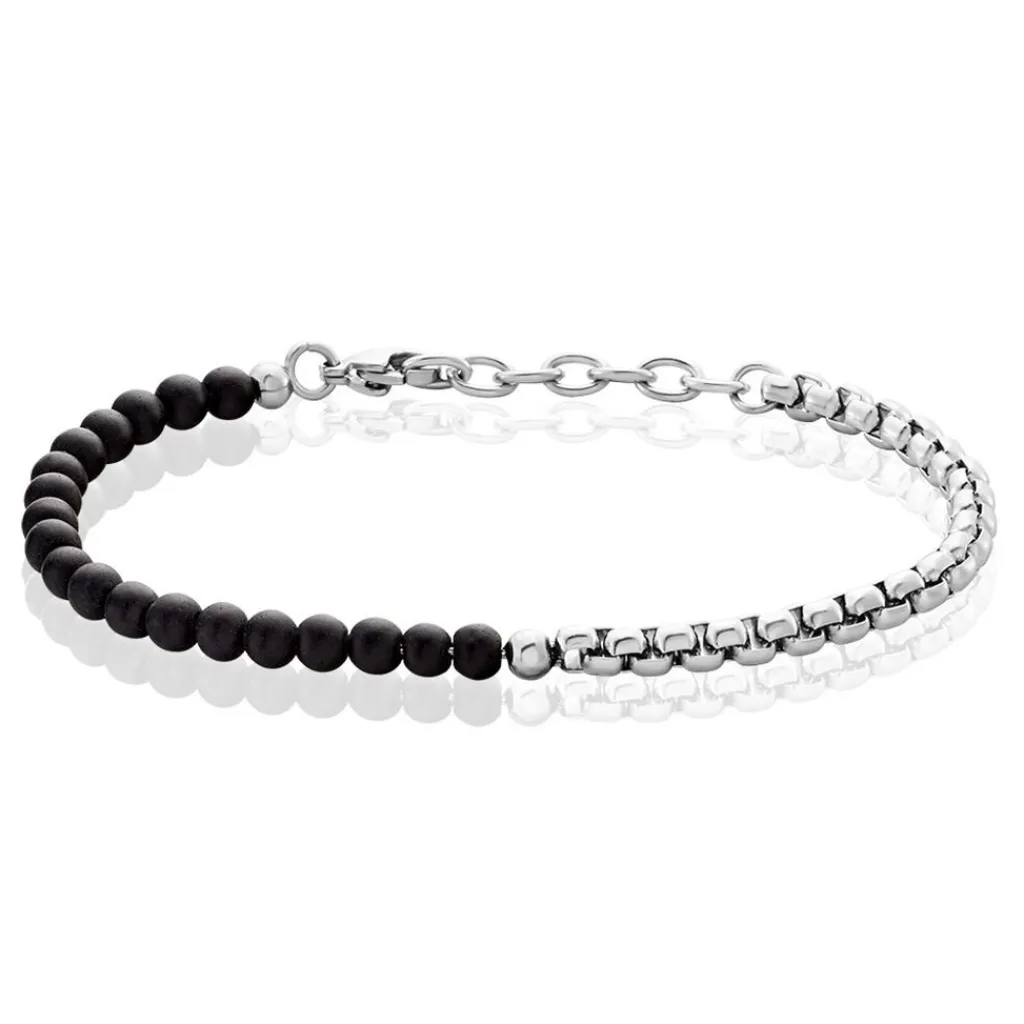Histoire d'Or Bracelet Acier Blanc Christiano Onyx Sale