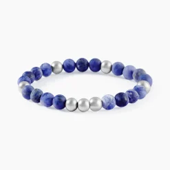 Histoire d'Or Bracelet Adonis Acier Blanc Pierre De Synthese acier blanc pierre bleue Outlet