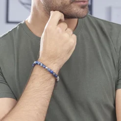 Histoire d'Or Bracelet Adonis Acier Blanc Pierre De Synthese acier blanc pierre bleue Outlet