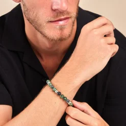 Histoire d'Or Bracelet Adonis Acier Blanc Unakite acier blanc unakite vert