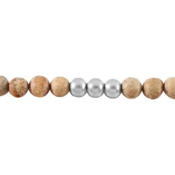 Histoire d'Or Bracelet Adonis Acier Blanc Jaspe Africain acier blanc jaspe marron Sale