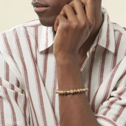 Histoire d'Or Bracelet Adonis Acier Blanc Jaspe Africain acier blanc jaspe marron Sale