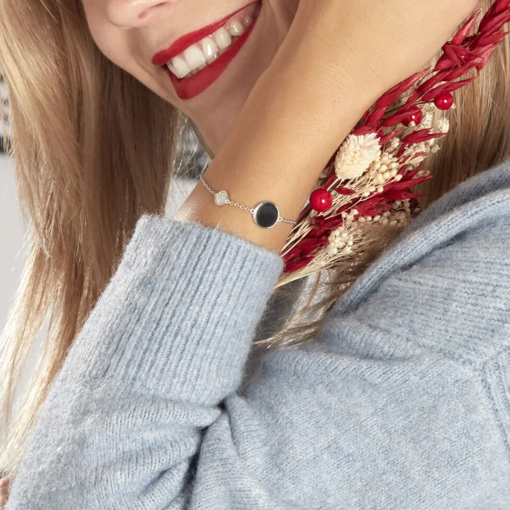 Histoire d'Or Bracelet Adonya Argent Blanc Céramique Et Oxyde De Zirconium Discount