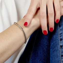 Histoire d'Or Bracelet Aedan Maille Popcorn acier blanc New