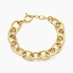 Histoire d'Or Bracelet Aelia Maille Alternee Acier Jaune acier doré Best