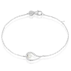 Histoire d'Or Bracelet Akiko Argent Blanc Perle De Culture Et Oxyde De Zirconium Clearance
