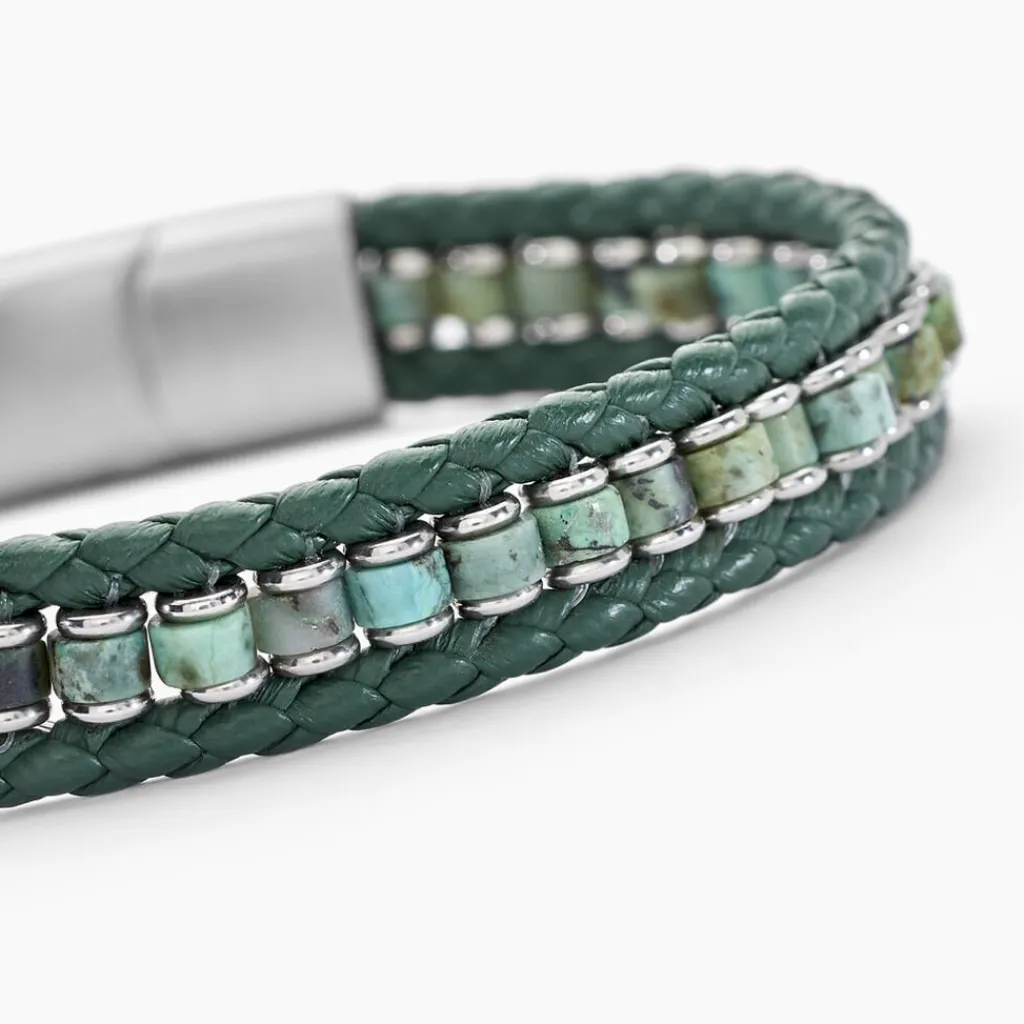 Histoire d'Or Bracelet Alassio Acier Blanc Turquoise acier blanc turquoise vert Sale