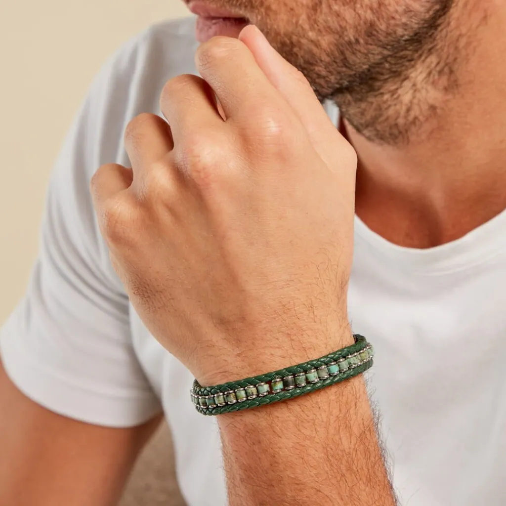 Histoire d'Or Bracelet Alassio Acier Blanc Turquoise acier blanc turquoise vert Sale