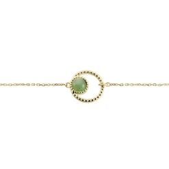 Histoire d'Or Bracelet Amalthea Plaqué Or Doré Aventurine Vert Hot