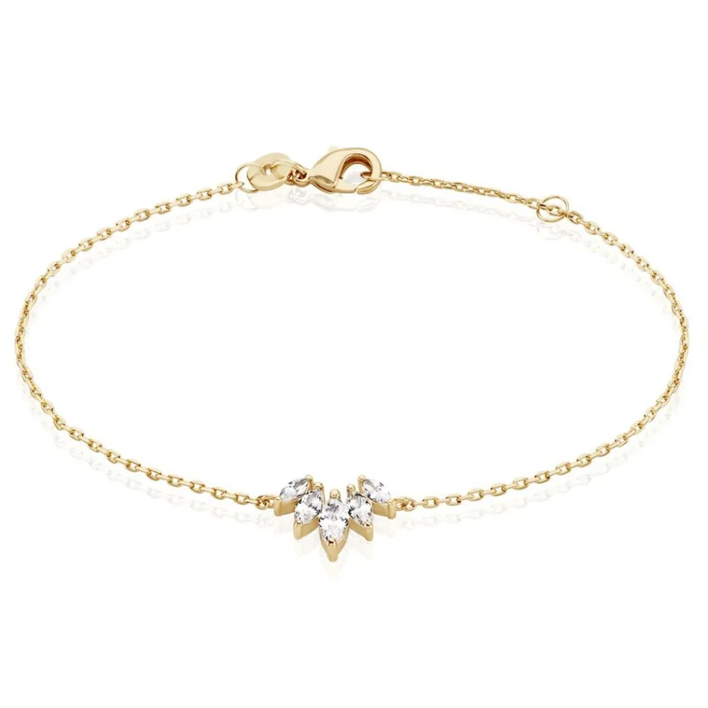 Histoire d'Or Bracelet Amazonia Plaqué Or Jaune Oxyde De Zirconium plaqué or jaune oxyde vert Best