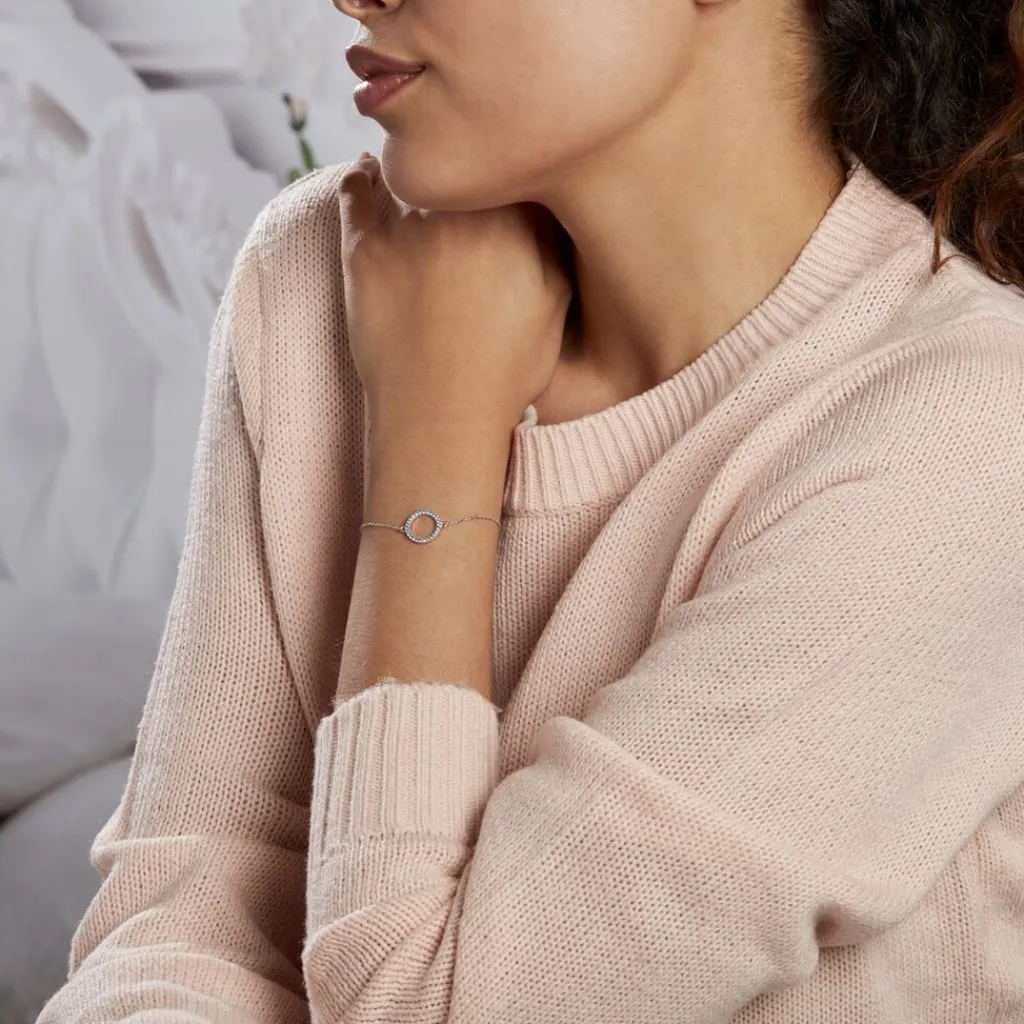 Histoire d'Or Bracelet Ambroisie Argent Blanc Oxyde De Zirconium argent blanc oxyde bleu Hot