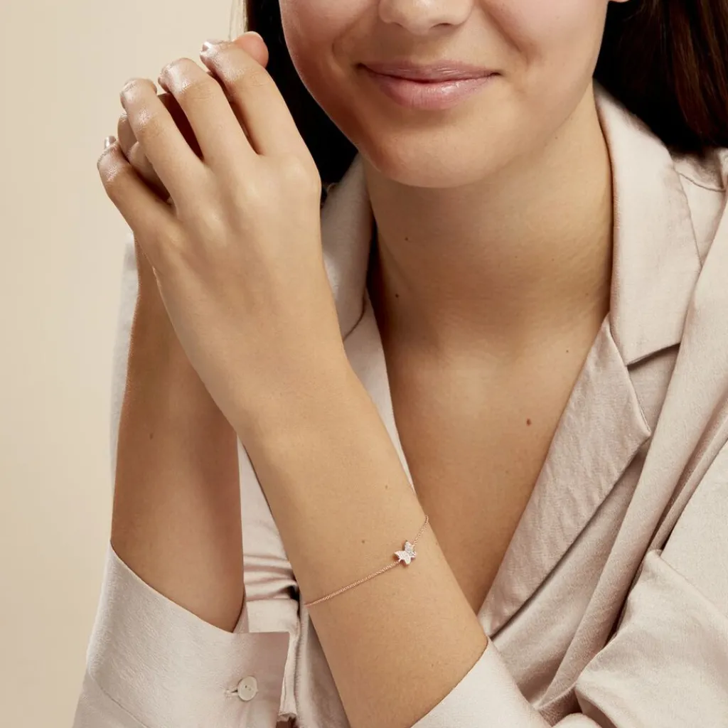 Histoire d'Or Bracelet Anne-lise Argent Rose Oxyde De Zirconium Discount