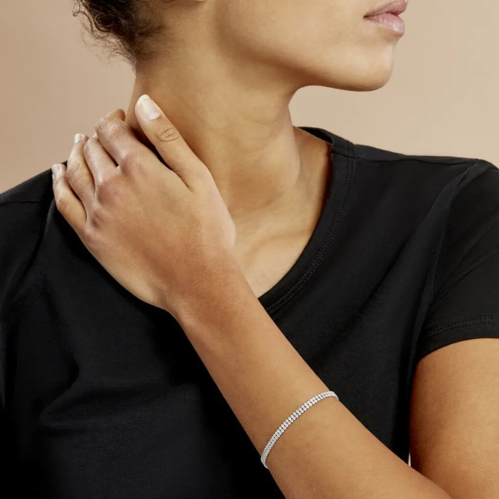 Histoire d'Or Bracelet Anthia Argent Blanc Oxyde De Zirconium