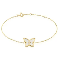 Histoire d'Or Bracelet Areli Plaque Or Doré Nacre Oxyde De Zirconium New