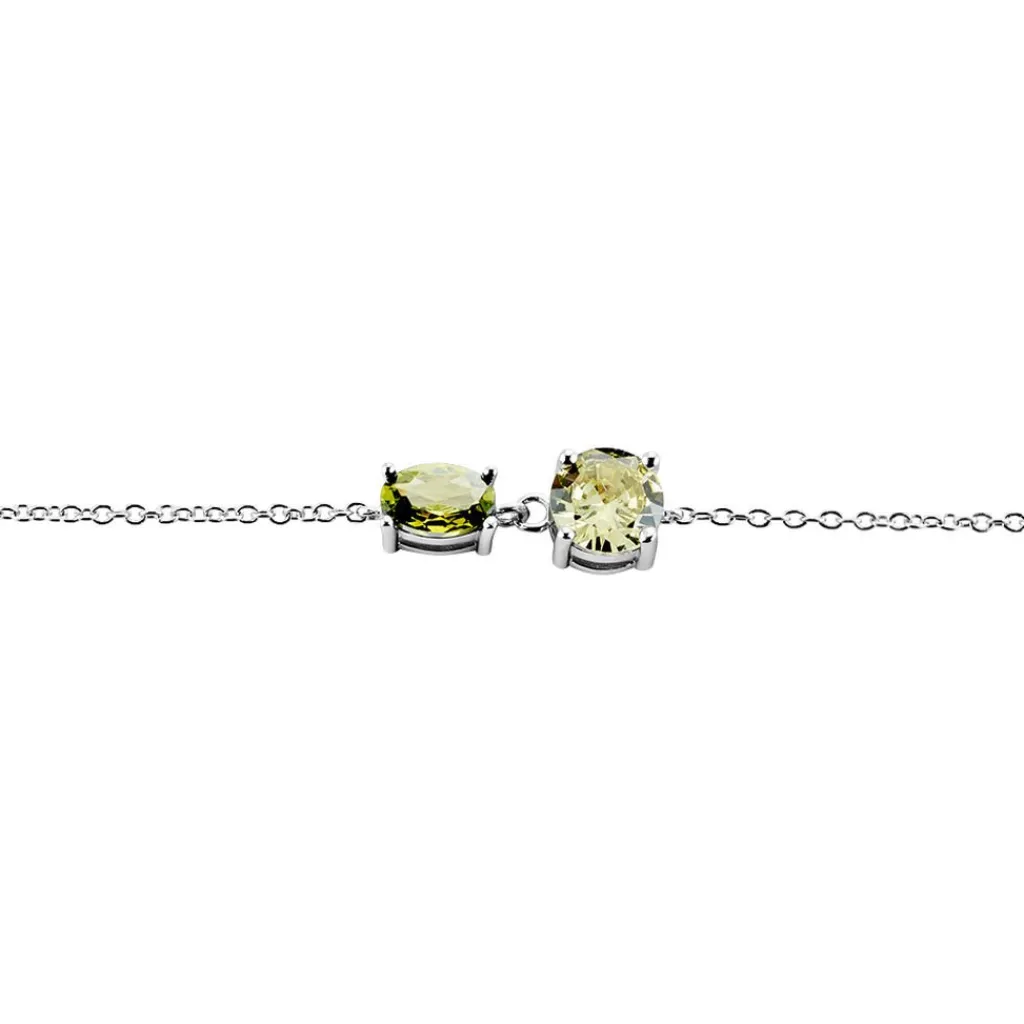 Histoire d'Or Bracelet Argent Blanc Brenna Oxydes De Zirconium argent blanc oxyde vert Sale