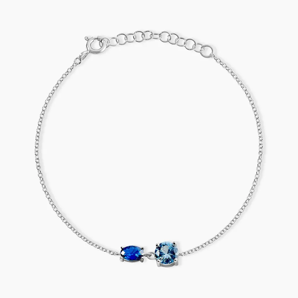 Histoire d'Or Bracelet Argent Blanc Brenna Oxydes De Zirconium argent blanc oxyde bleu swiss Discount