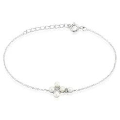 Histoire d'Or Bracelet Argent Blanc Burt Perles De Culture Oxydes De Zirconium Clearance