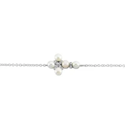 Histoire d'Or Bracelet Argent Blanc Burt Perles De Culture Oxydes De Zirconium Clearance