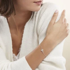 Histoire d'Or Bracelet Argent Blanc Burt Perles De Culture Oxydes De Zirconium Clearance