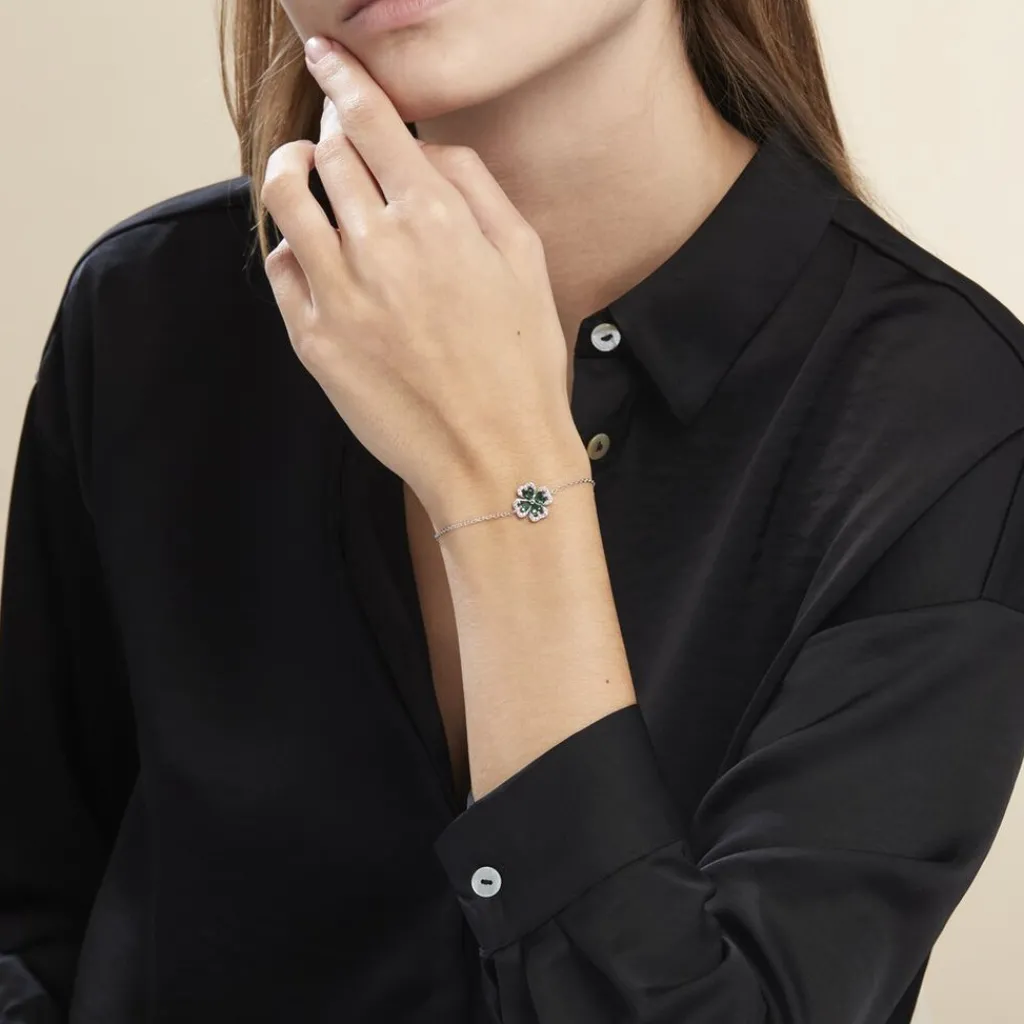 Histoire d'Or Bracelet Argent Blanc Deryn Verre Oxydes De Zirconium New