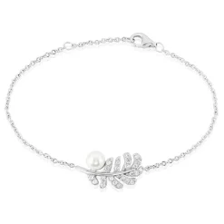Histoire d'Or Bracelet Argent Blanc Edytha Perle De Culture Oxydes De Zirconium Outlet