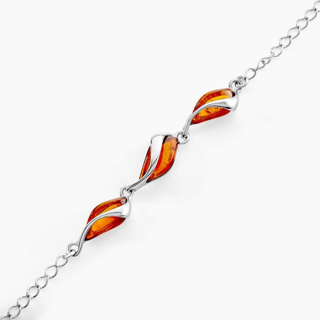 Histoire d'Or Bracelet Argent Blanc Eve-liseae Ambre Hot