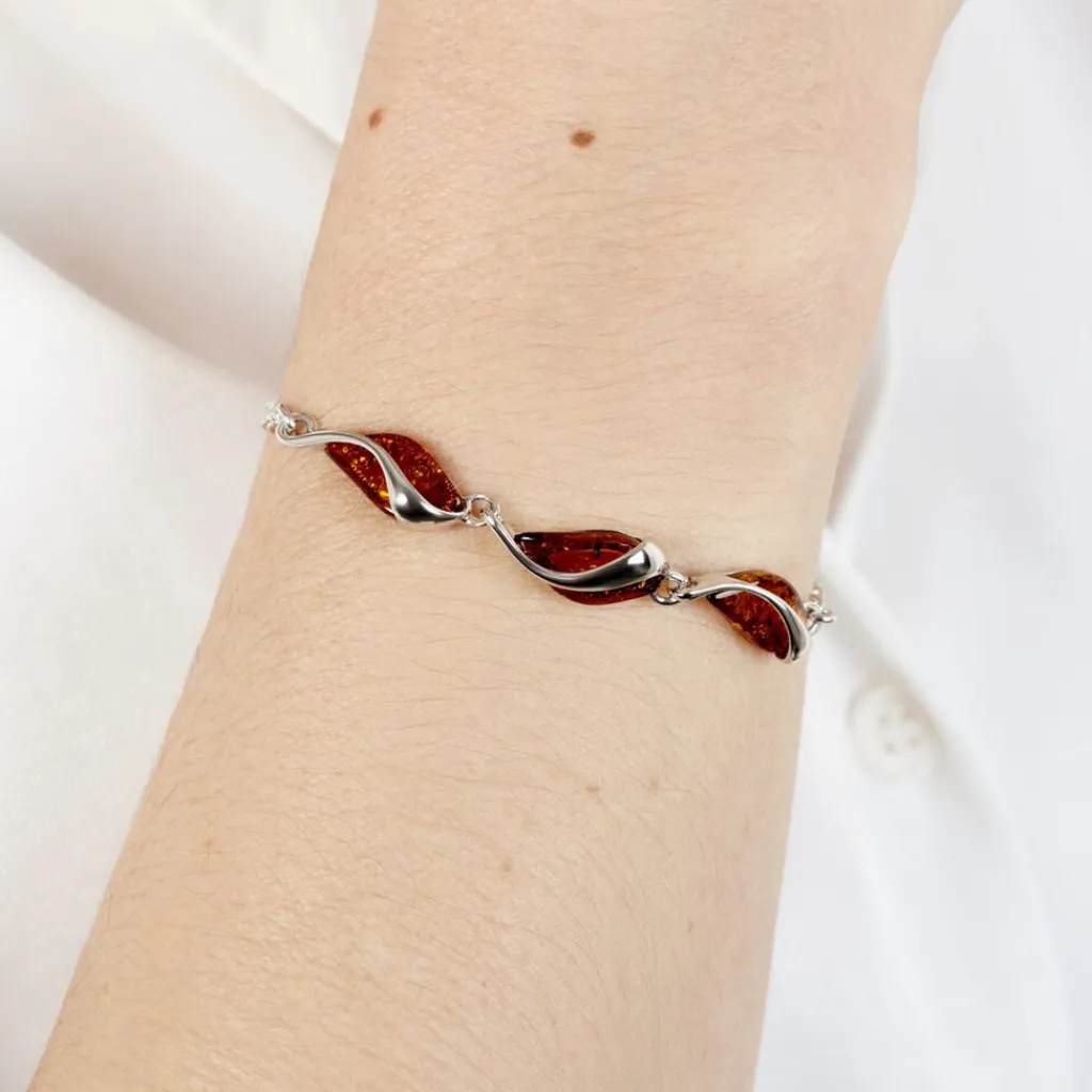 Histoire d'Or Bracelet Argent Blanc Eve-liseae Ambre Hot