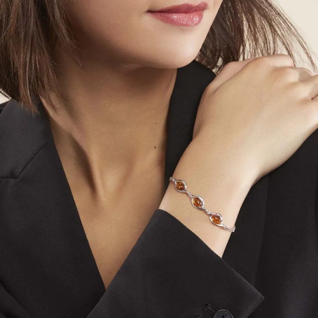 Histoire d'Or Bracelet Argent Blanc Mounyaae Ambre Discount