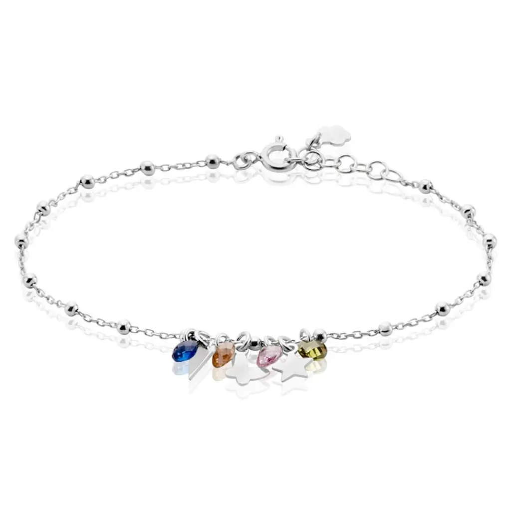 Histoire d'Or Bracelet Argent Blanc Paulino Pierres Artificelles Clearance