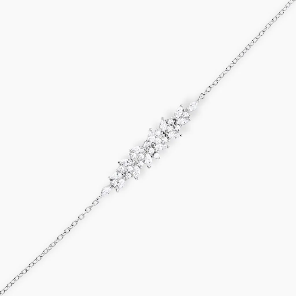 Histoire d'Or Bracelet Argent Blanc Precieux Flocon Oxyde De Zirconium Best