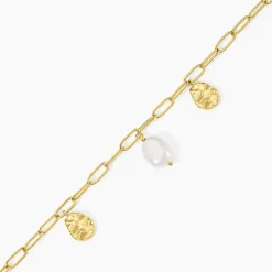 Histoire d'Or Bracelet Argent Dore Keshi Maille Cheval