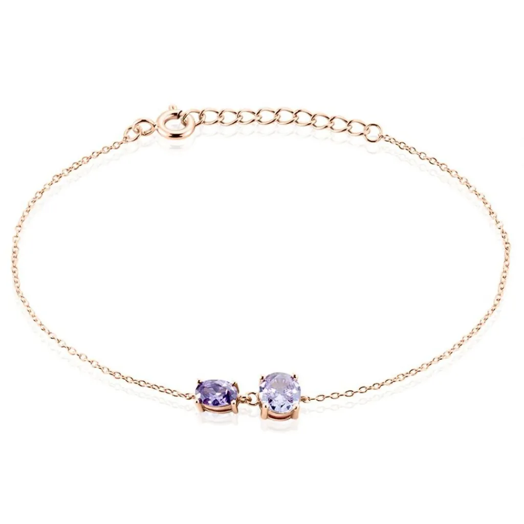 Histoire d'Or Bracelet Argent Rose Brenna Oxyde De Zirconium argent rose oxyde violet Clearance