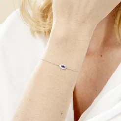Histoire d'Or Bracelet Argent Tania Oxydes De Zirconium argent blanc oxyde violet Online