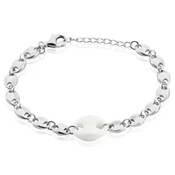 Histoire d'Or Bracelet Ashoka Argent Blanc Céramique argent blanc céramique blanc Sale