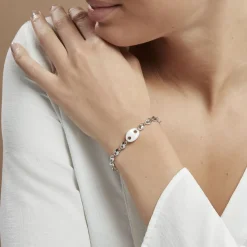 Histoire d'Or Bracelet Ashoka Argent Blanc Céramique argent blanc céramique blanc Sale