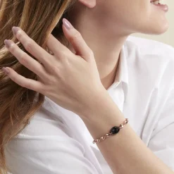 Histoire d'Or Bracelet Ashoka Argent Rose Céramique argent rose céramique noir Hot