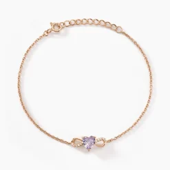 Histoire d'Or Bracelet Atieno Argent Rose Oxyde De Zirconium argent rose oxyde lavande Discount