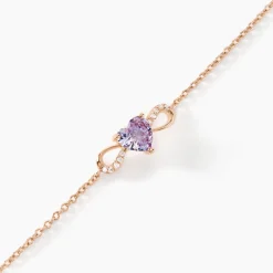 Histoire d'Or Bracelet Atieno Argent Rose Oxyde De Zirconium argent rose oxyde lavande Discount