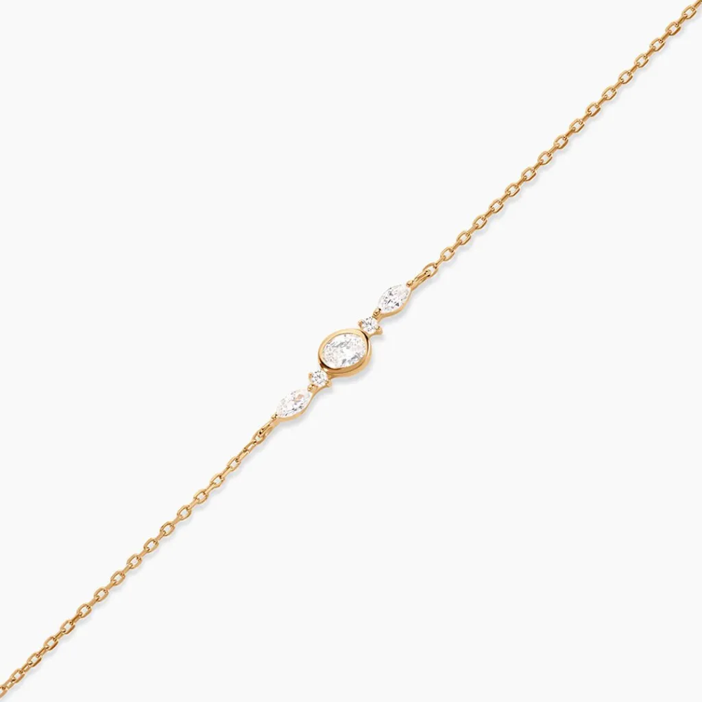 Histoire d'Or Bracelet Aurena Plaqué Or Jaune Oxyde De Zirconium Discount