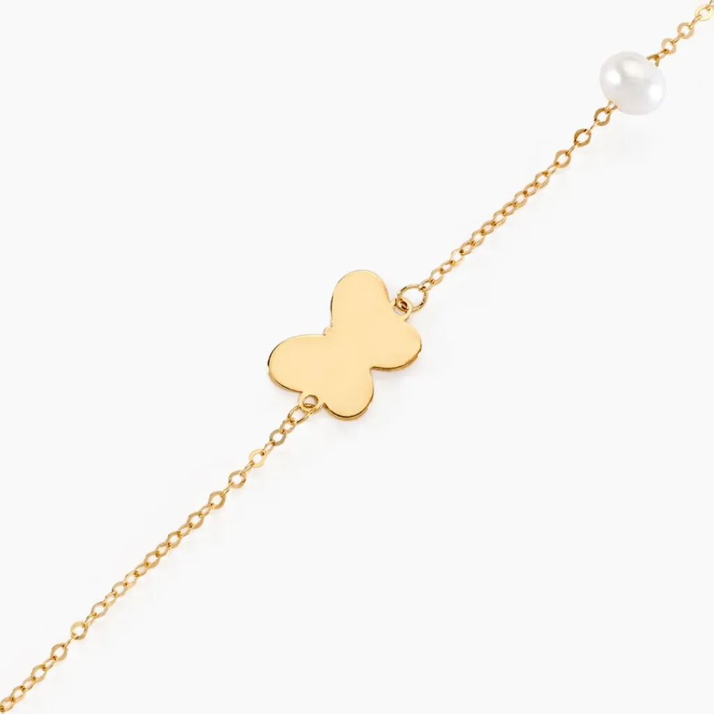 Histoire d'Or Bracelet Aurida Papillon Or Jaune Perle De Culture