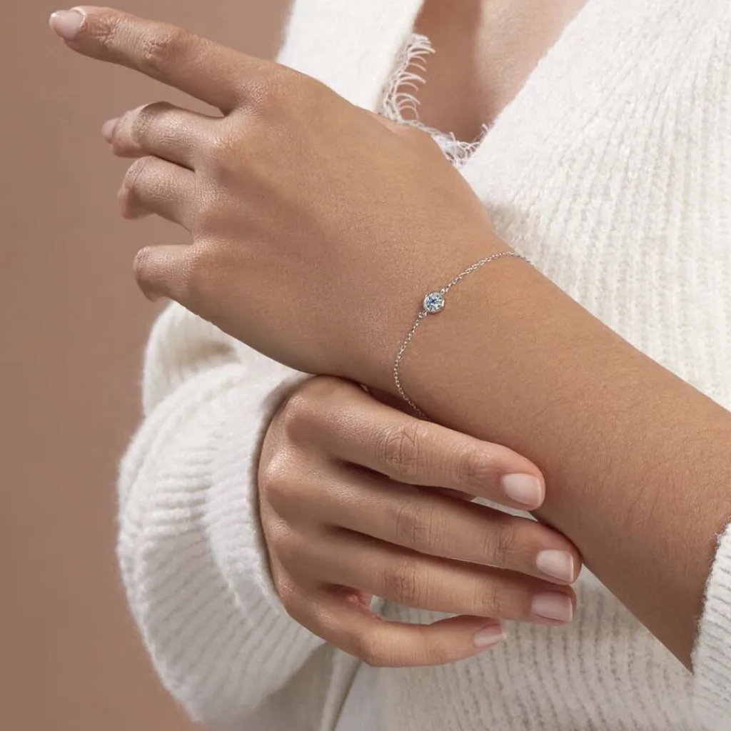 Histoire d'Or Bracelet Auxana Argent Blanc Oxyde De Zirconium argent blanc oxyde bleu Online