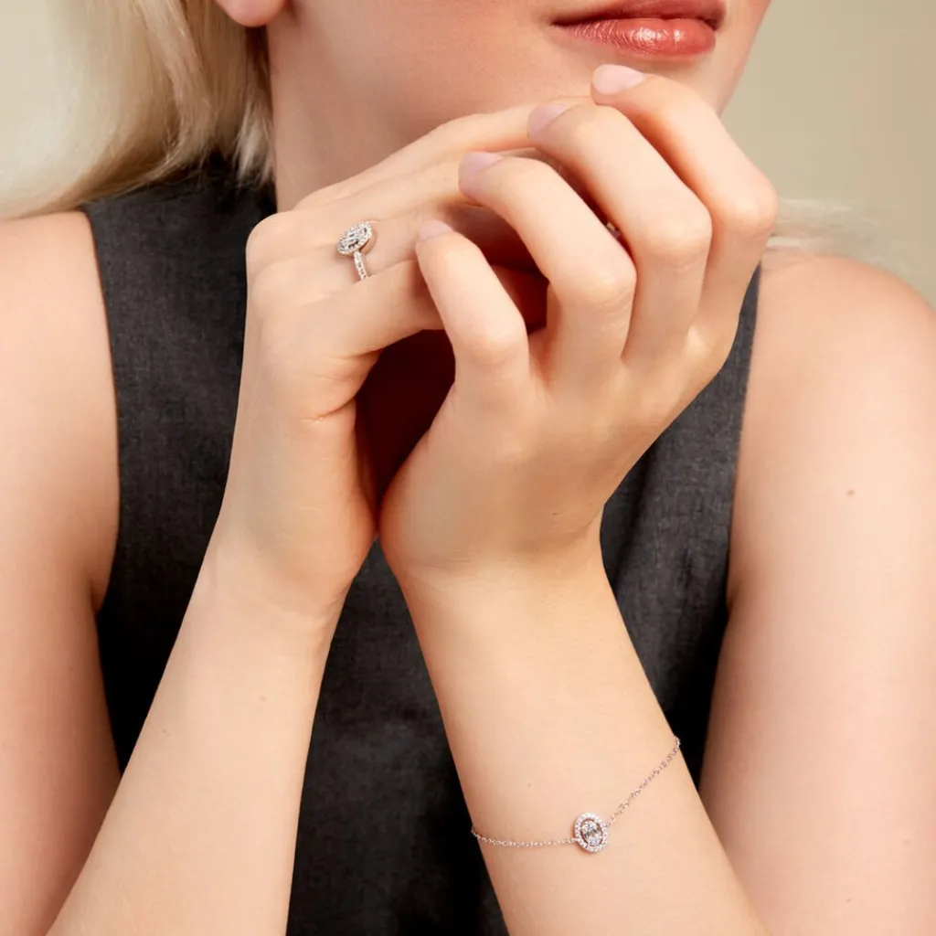 Histoire d'Or Bracelet Baroque Party Argent Blanc Oxyde De Zirconium Hot